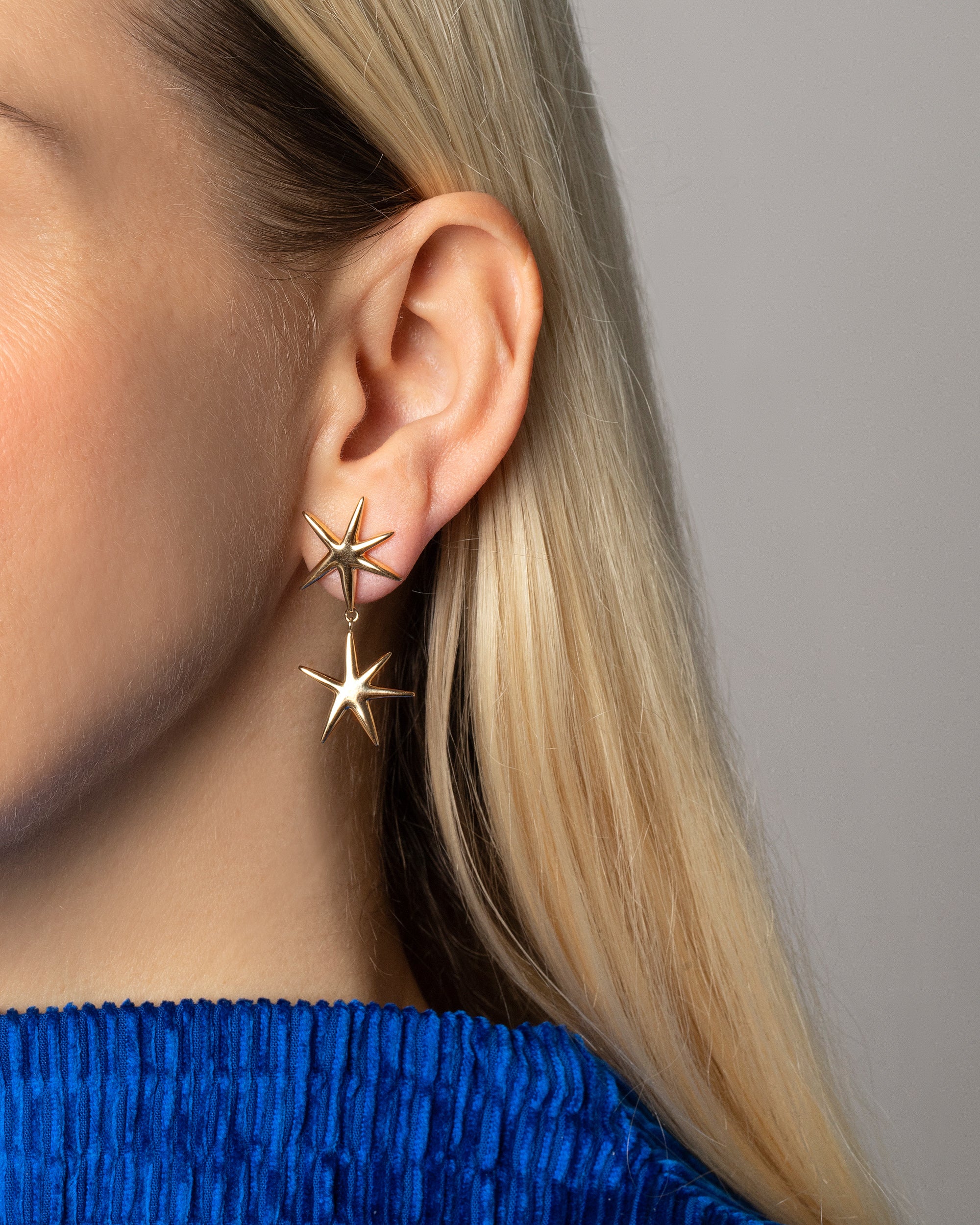 Verve Star Drop Earrings | Mociun 18K Gold